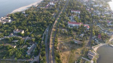 Yukarıdan deniz manzarası. Ukrayna. Zatoka.