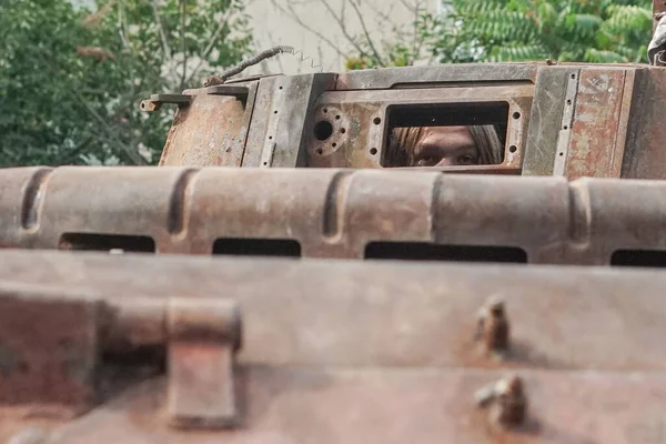 Destruiu Equipamento Militar Exército Russo Guerra Com Ucrânia Veículo Blindado — Fotografia de Stock