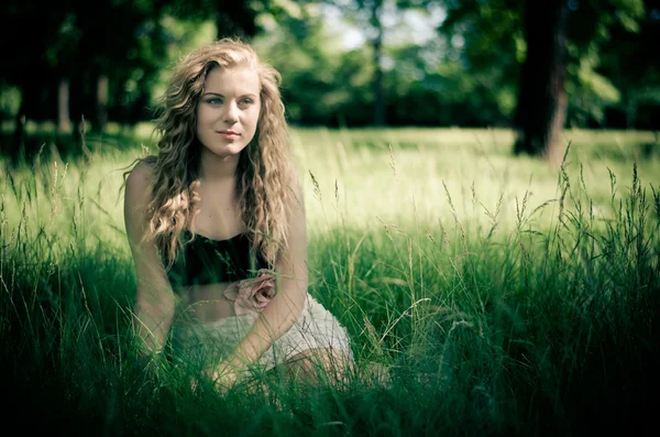 Curly blonde — Stock Photo, Image