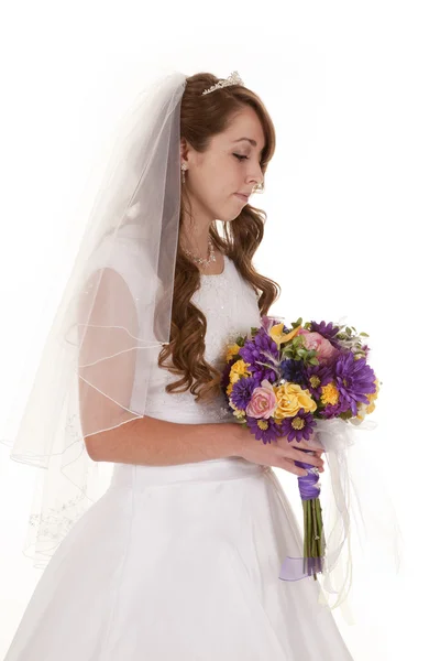 Zijaanzicht van de bruid — Stockfoto