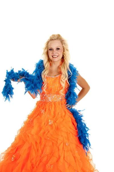 Orange dress feathers — Stock Photo, Image