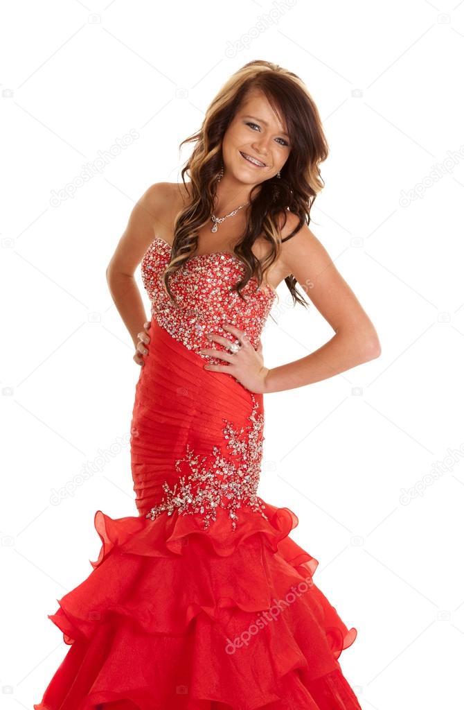 Teen dress red