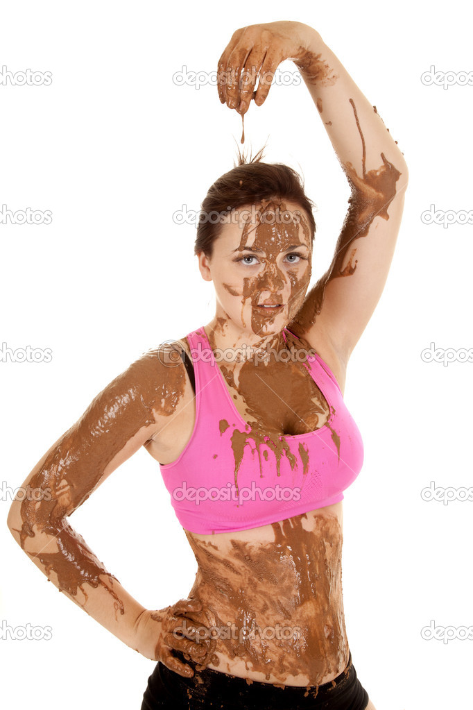 woman all muddy drip