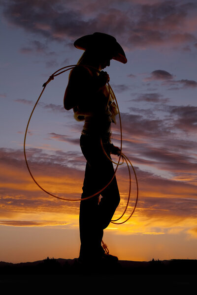 woman with rope silhouette