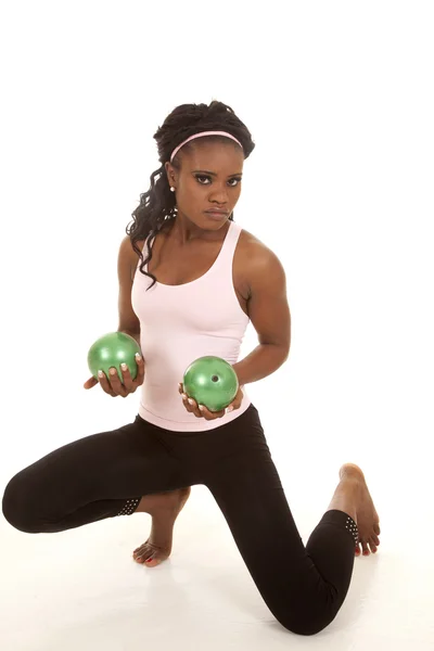 Serious green balls weights — Stock Photo, Image