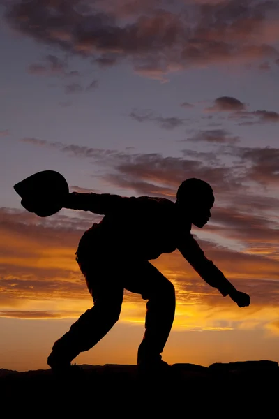 Silhouette cowboy cappello indietro — Foto Stock