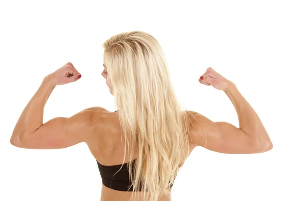 Woman back flex strong — Stock Photo, Image