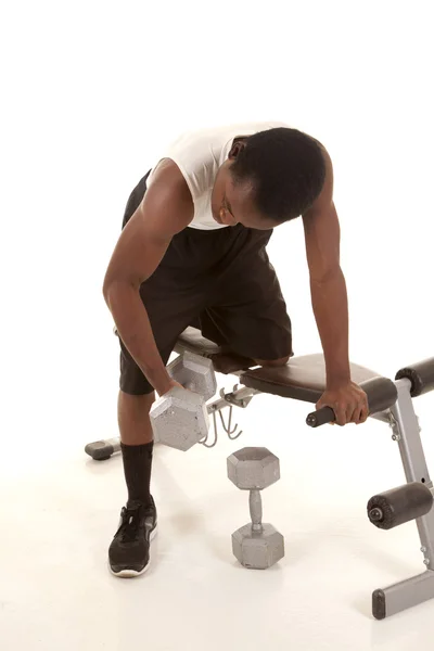 Bench weights lifting — Stock Photo, Image