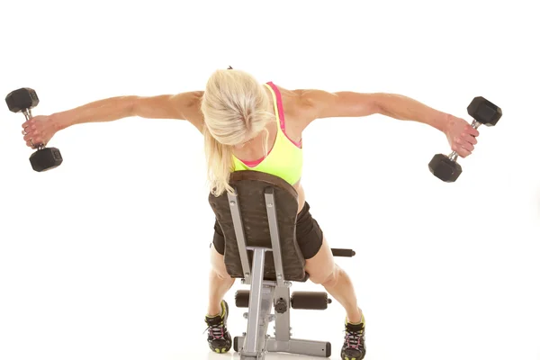 Mujer verde volar fitness —  Fotos de Stock