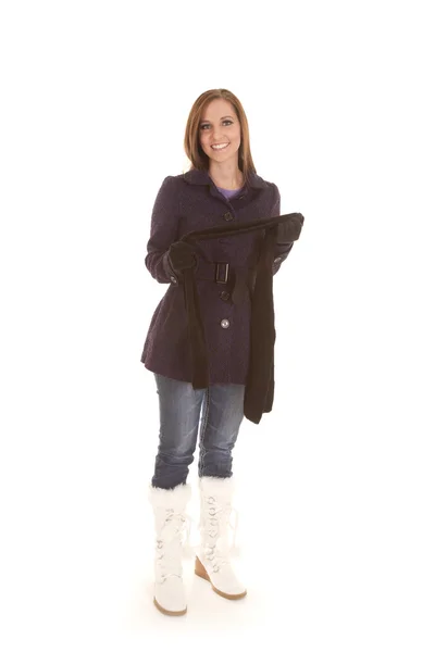 Boots kadın ceket — Stok fotoğraf