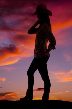 Tam Görünüm siluet cowgirl