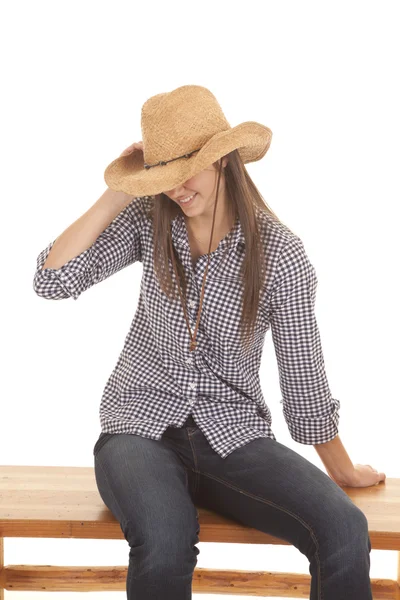 Hide face sit bench — Stock Photo, Image