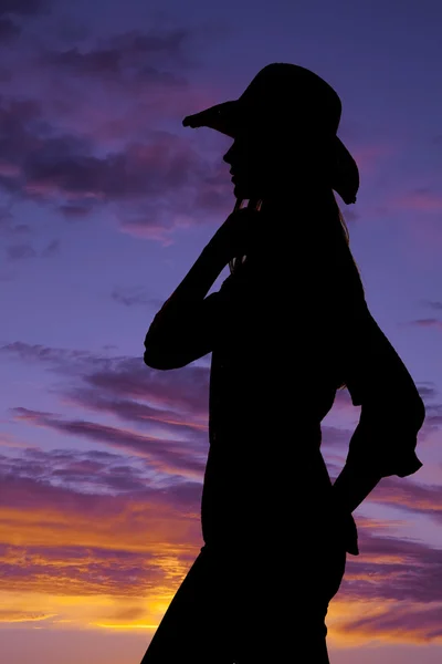 Blick Seite Silhouette Cowgirl — Stockfoto