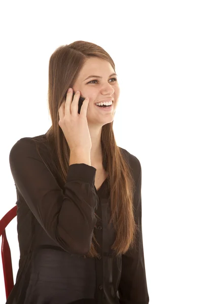 Lachen praten over telefoon — Stockfoto