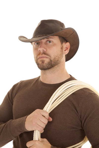 Rope over shoulder hat — Stock Photo, Image