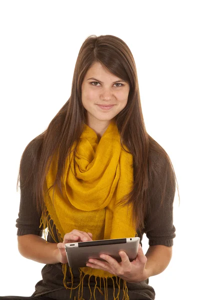 Happy working tablet — Stock Photo, Image