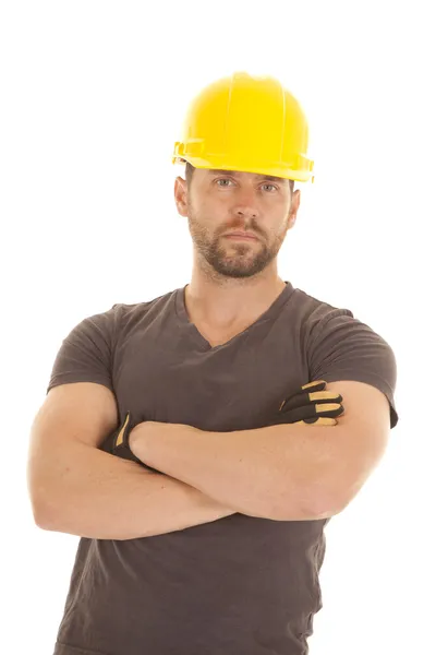 Construction arms crossed — Stock Photo, Image