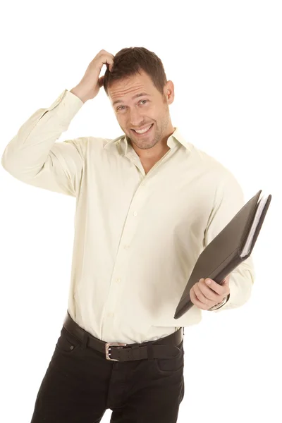 Scratching head binder — Stock Photo, Image