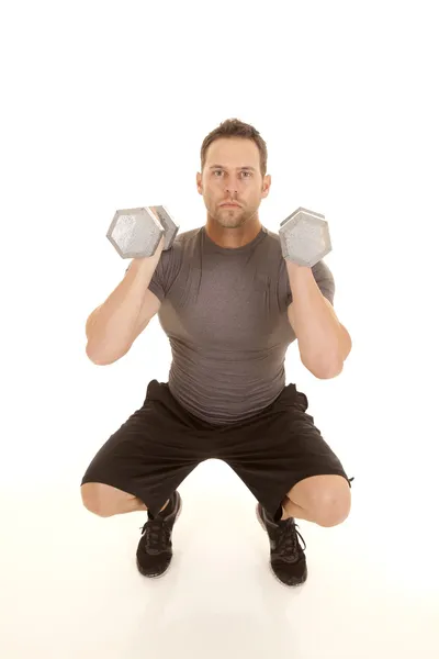 Squat gewichten — Stockfoto