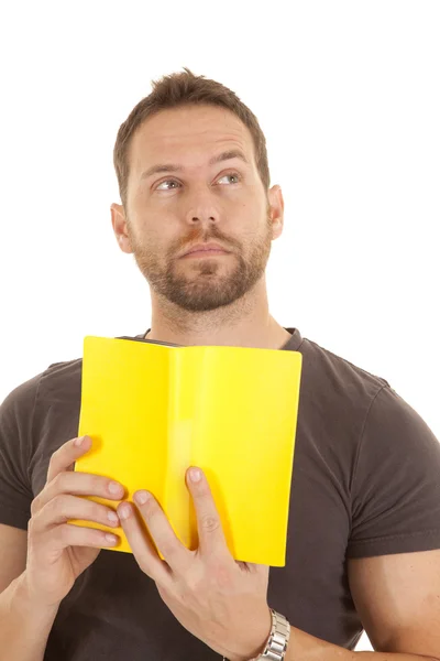 Thinking about what he has read — Stock Photo, Image