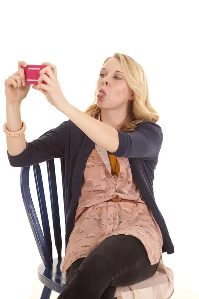 Taking picture tongue — Stock Photo, Image