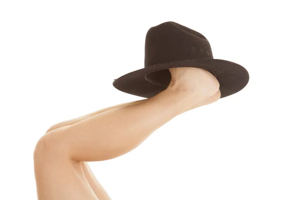 Mujer pies vaquero sombrero dos en —  Fotos de Stock