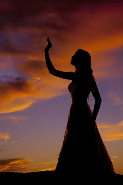 Silhouette woman wave — Stock Photo, Image