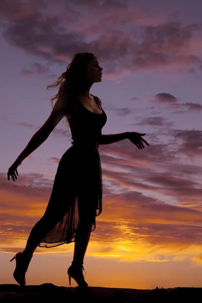 Woman silhouette look sideways — Stock Photo, Image