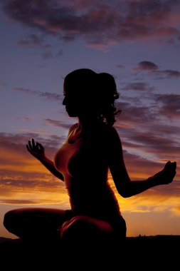 siluet yoga kadın açısı sit