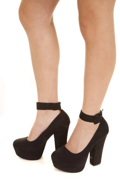 Black heels legs face left — Stock Photo, Image