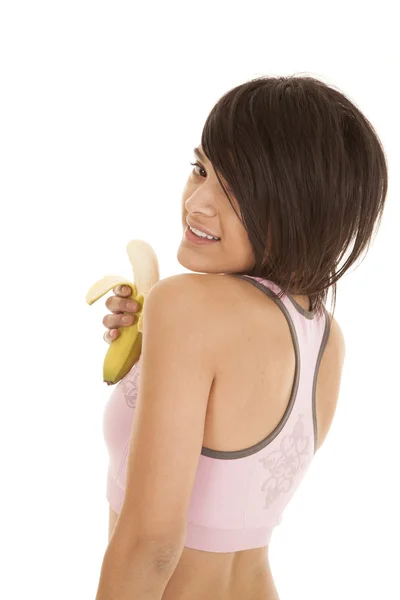 Look shoulder banana — Stock Photo, Image