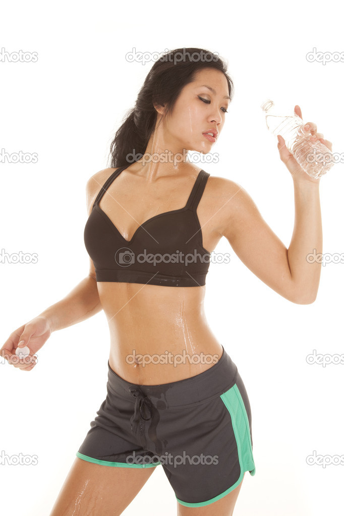 Asian woman fitness water
