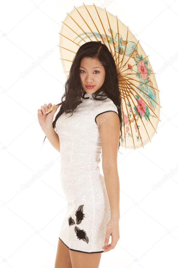 umbrella white dress