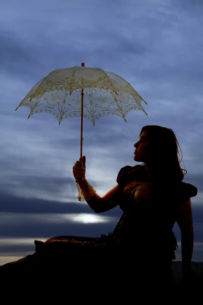 Mujer silueta cielo —  Fotos de Stock