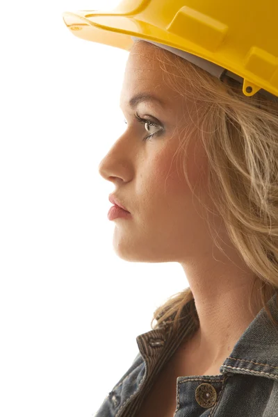 Construction woman head side — Stock Photo, Image