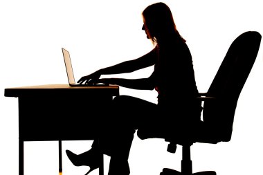 siluet kadın bilgisayar Resepsiyon türü