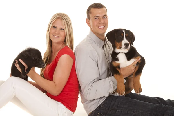 Couple and some animals — Stock Photo, Image