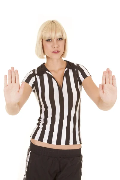 Frau blond ref schieben — Stockfoto