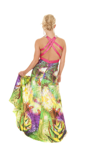 женщина красочные платья назад продержаться
