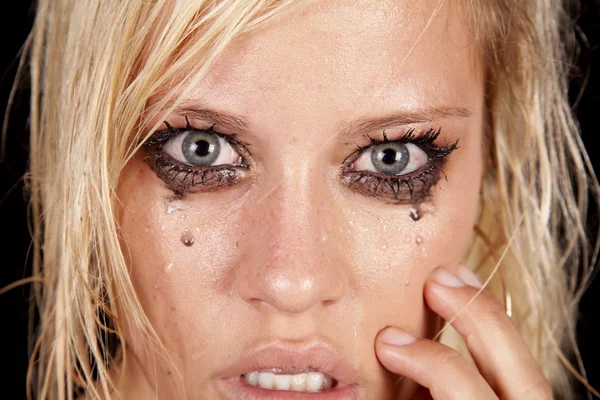 Woman sad close eyes — Stock Photo, Image