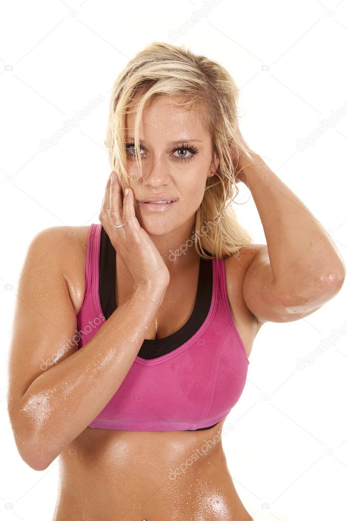 Woman sweat looking