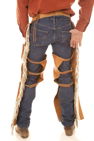 Back of a cowboy in chaps — Stock Photo, Image