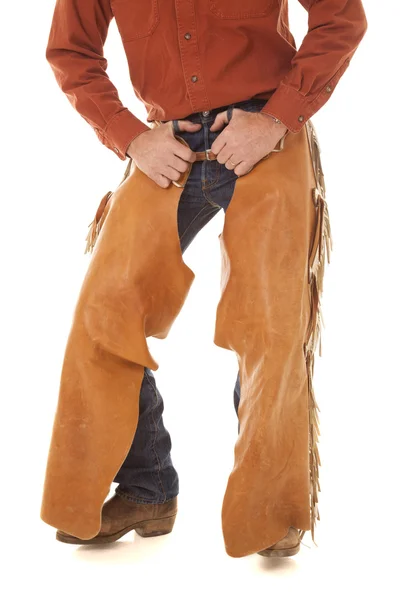 Chaps hands in belt loops — Stock Photo, Image