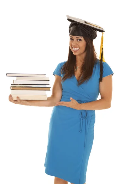 帽子卒業ブルー ドレス — ストック写真