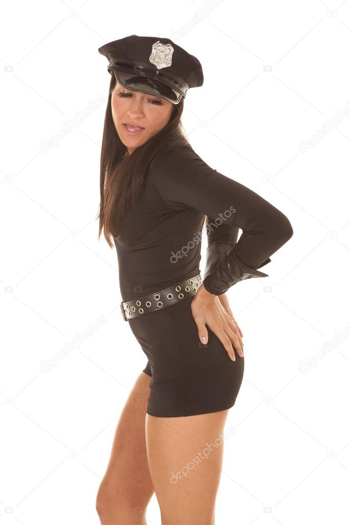 Woman cop hands on butt