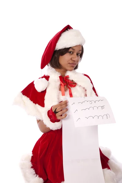 Santa je pomocník kontrolní seznam. — Stock fotografie