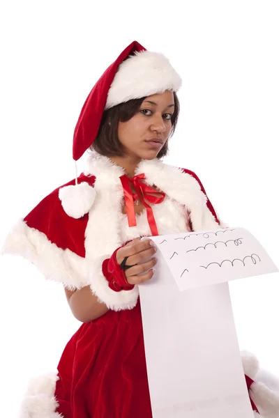 Santa's helper checking list. — Stock Photo, Image