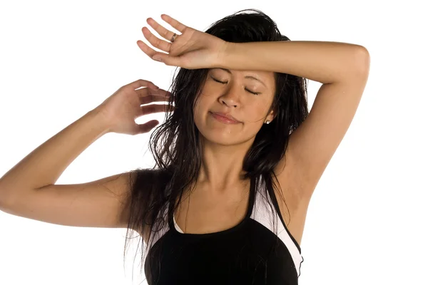 Woman tired after a long workout — Stock Photo, Image