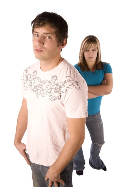 Teen boy standing with his girlfriend — Stock Photo, Image