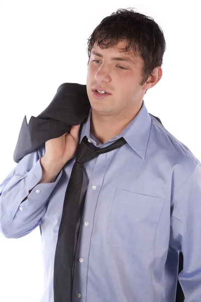 Business man holding his jacket — Stock Photo, Image